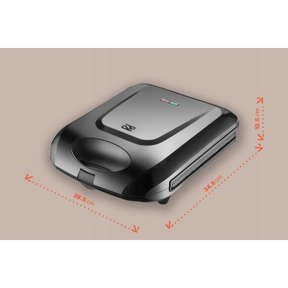 Promis STP 25 XXL sandwich maker, 4 toasts, 1400 W, black | Techbox