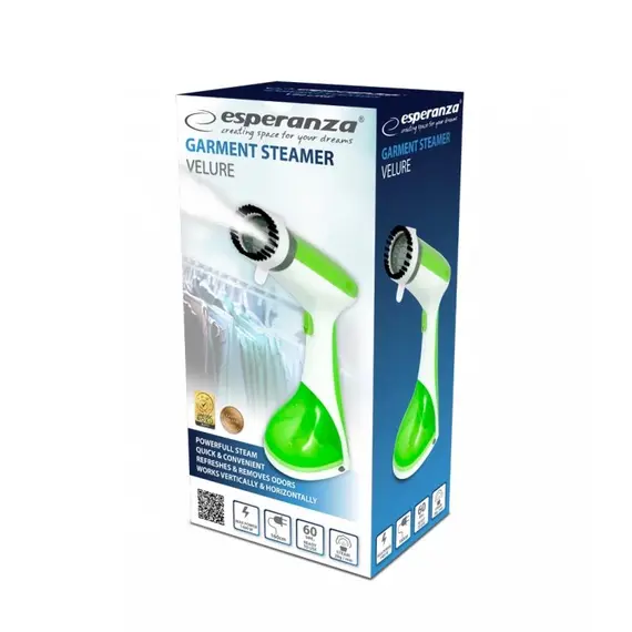 Esperanza EHI008 garment steamer Handheld garment steamer 0.22 L 1400 W Green, White - Steam Cleaners - Cleaning - Techbox