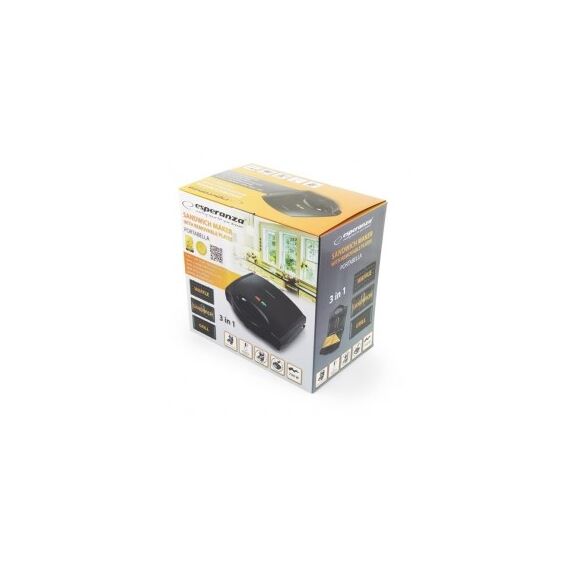 Esperanza EKT006K sandwich maker 700 W Black - Toasters - Breakfast & Sweets - Techbox