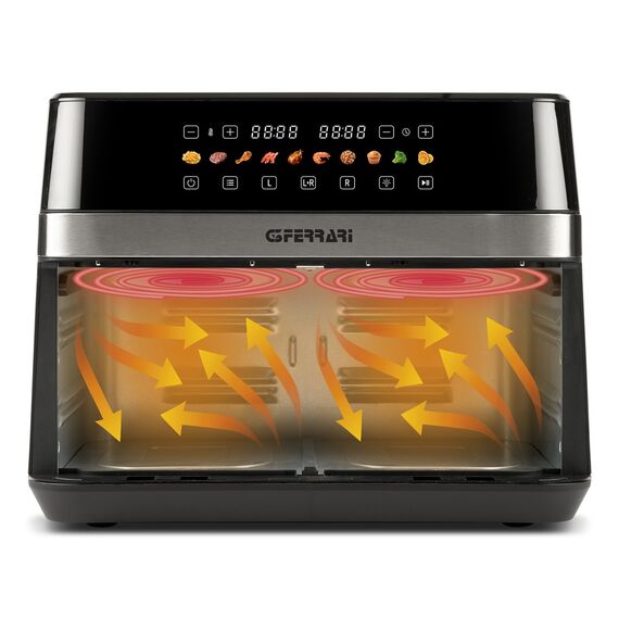 G3 Ferrari G10223 fryer Double 12 L Stand-alone 2200 W Hot air fryer Black, Stainless steel | Techbox