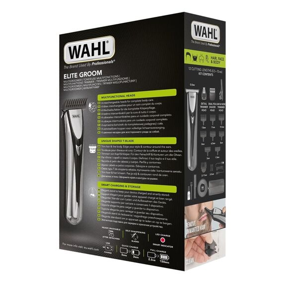 WAHL Elite Groom Black, Silver Lithium-Ion (Li-Ion) - Hair clippers & Trimmers - Personal Care - Techbox