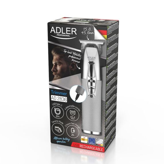 Adler AD 2836S beard trimmer Battery 4 6 mm Silver | Techbox