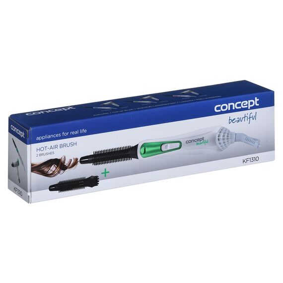 Concept KF-1310 Hot air brush Green, White 400 W 0.19 m - Hair Dryers - Personal Care - Techbox