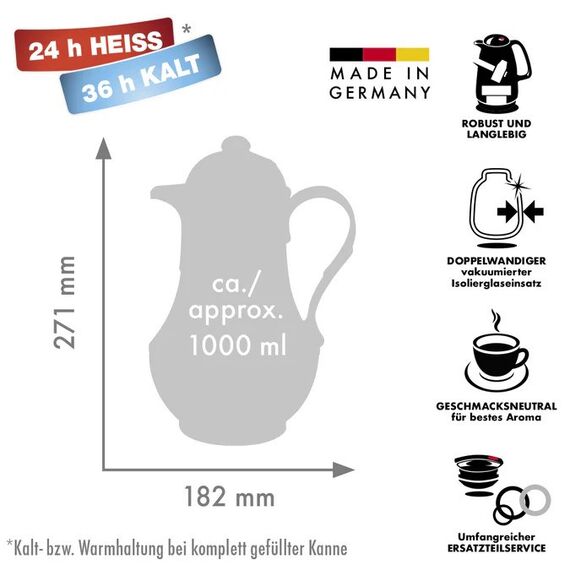 ROTPUNKT Thermos jug, 1.0 l, ivory (ecru) - Various - Coffee & Beverages - Techbox