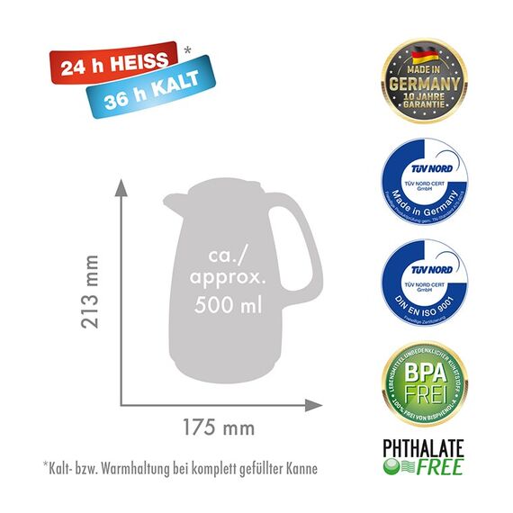 Rotpunkt Thermos jug, 1.5 l, sparking black (black) | Techbox