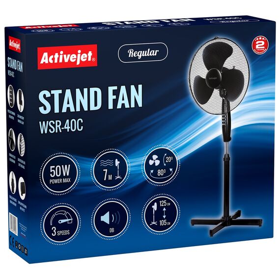 Activejet Regular WSR-40C Stand Fan - Fan Coolers - Cooling & Heating - Techbox