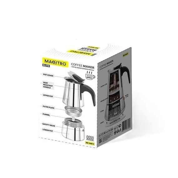 Maestro MR-1660-9 Coffee maker 450 ml Stainless steel | Techbox