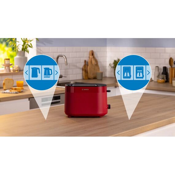 Bosch TAT2M124 toaster 6 2 slice(s) 950 W Red | Techbox