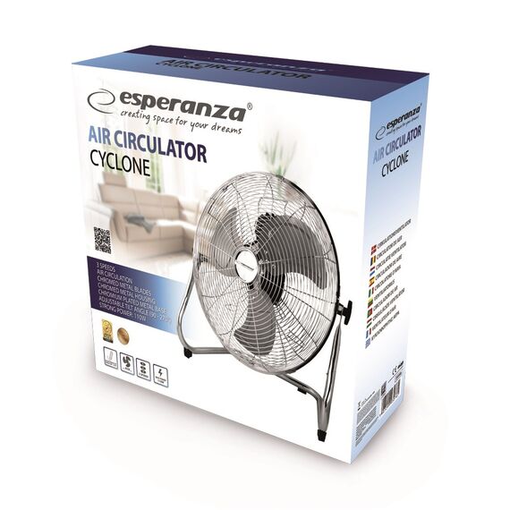 Circulation fan 18'' ESPERANZA EHF006 CYCLONE Chrome - Fan Coolers - Cooling & Heating - Techbox