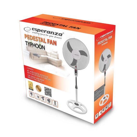 Esperanza EHF002WE, 16 '' standing fan, White and Gray - Fan Coolers - Cooling & Heating - Techbox