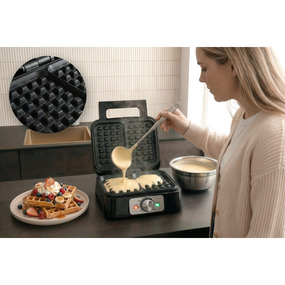 PROMIS Waffle Maker for 2 Waffles - Crepe & Waffle Makers - Breakfast & Sweets - Techbox