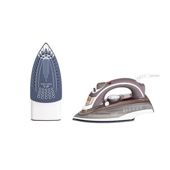 Adler AD 5030 iron Steam iron Ceramic soleplate 3000 W Brown, Grey, White - Steam Irons - Home - Techbox