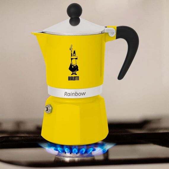Coffee maker BIALETTI RAINBOW 6TZ 300 ml Yellow - Coffee Machines - Coffee & Beverages - Techbox