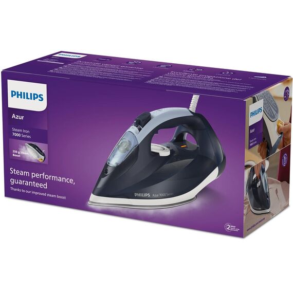 Philips 7000 series DST7030/20 iron Dry & Steam iron SteamGlide Plus soleplate 2800 W Blue | Techbox