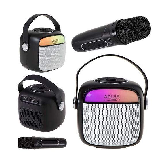 Adler AD 1199 black Karaoke speaker with microphone - SD/USB/AUX/Bluetooth | Techbox