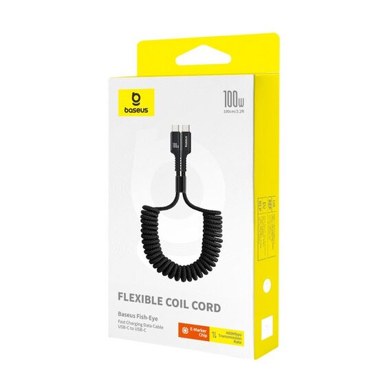 Baseus Fish-Eye USB C to USB C fast charging cable 1 m 100 W Black - Cables & Adapters - Cables & Accessories - Techbox