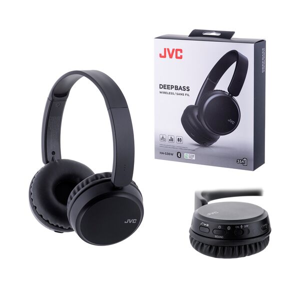 JVC HA-S36W Headphones Wireless Head-band Calls/Music Bluetooth Black | Techbox