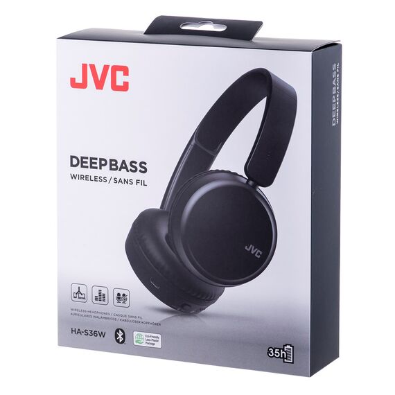 JVC HA-S36W Headphones Wireless Head-band Calls/Music Bluetooth Black | Techbox