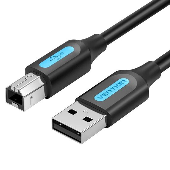 Vention USB 2.0 A Male to B Male Cable 3M Black PVC Type | Techbox