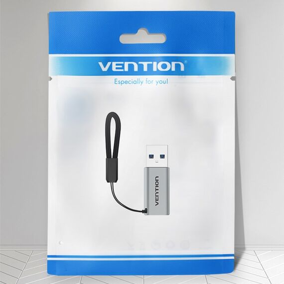 Vention USB 3.0 Male to USB-C Female Adapter Gray Aluminum Alloy Type - Cables & Adapters - Cables & Accessories - Techbox
