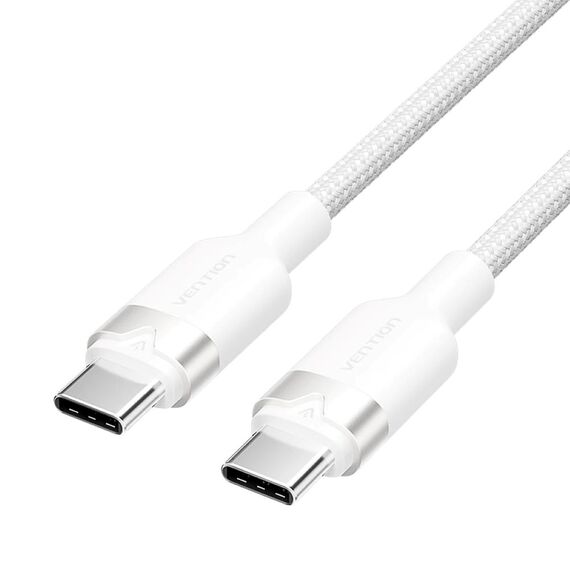 Vention USB-C to C cable, braided, 3A, 480Mbps, 60W, 2m, WH - Cables & Adapters - Cables & Accessories - Techbox