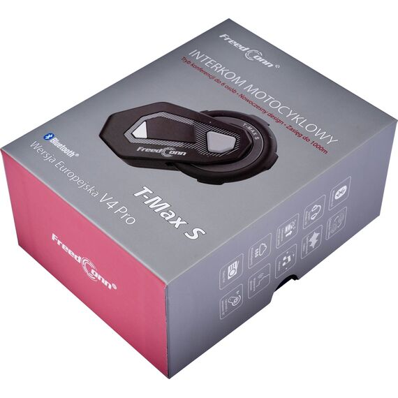 FREEDCONN T-MAX S V4 PRO SINGLE motorcycle intercom Black | Techbox
