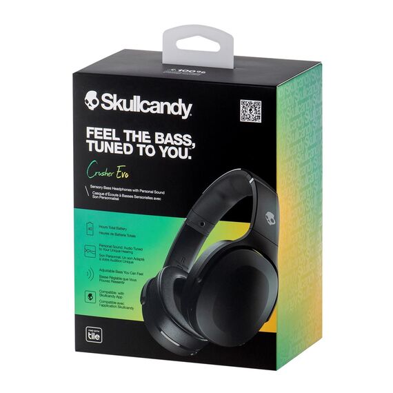 Skullcandy Crusher Evo Headset Wired & Wireless Head-band Calls/Music USB Type-C Bluetooth Black | Techbox