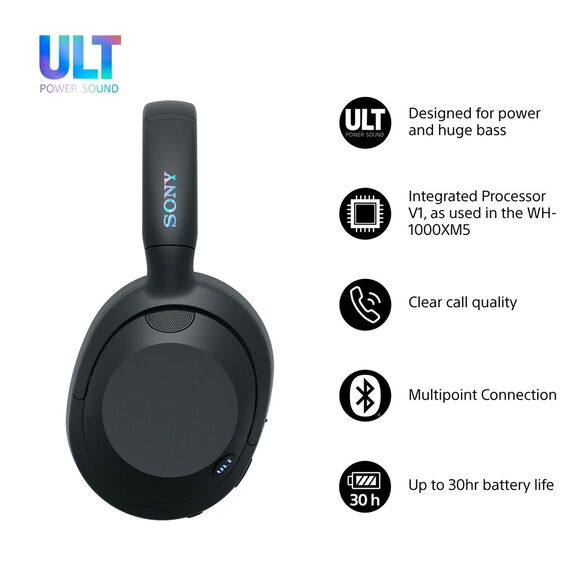 Sony ULT WEAR - Wireless Bluetooth Headphones with ULT POWER SOUND, Ultimate Deep Bass, Noise Cancelling, Clear Call Quality, Up to 30hr Battery Life, IOS & Android | Techbox