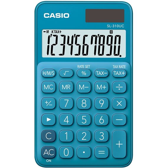 CASIO CALCULATOR POCKET SL-310UC-BU BLUE, 10 DIGITAL DISPLAY - Various Supplies - Office Supplies - Techbox