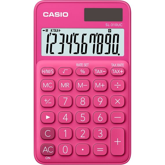 CASIO CALCULATOR POCKET SL-310UC-RD RED, 10 DIGIT DISPLAY - Various Supplies - Office Supplies - Techbox
