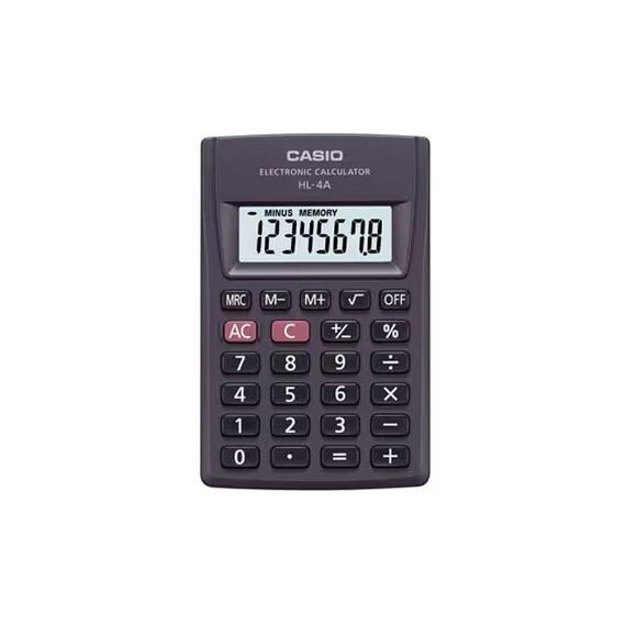 CASIO HL-4A-B 8-digit pocket calculator 56x87mm black - Various Supplies - Office Supplies - Techbox