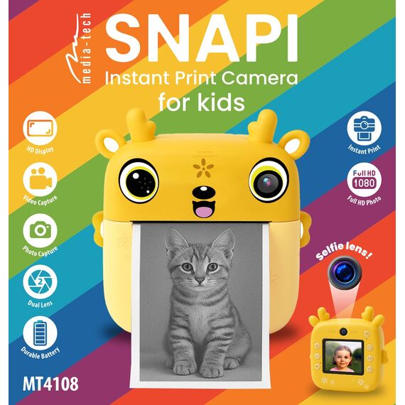 Digital kids’ camera with thermal printer SNAPI MT4108 | Techbox