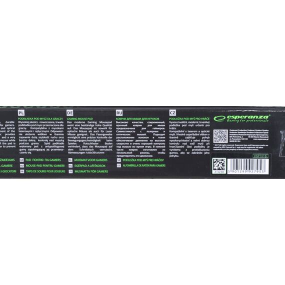 Esperanza EGP101G mouse pad Gaming mouse pad Black - MousePads - Keyboards & Mice - Techbox