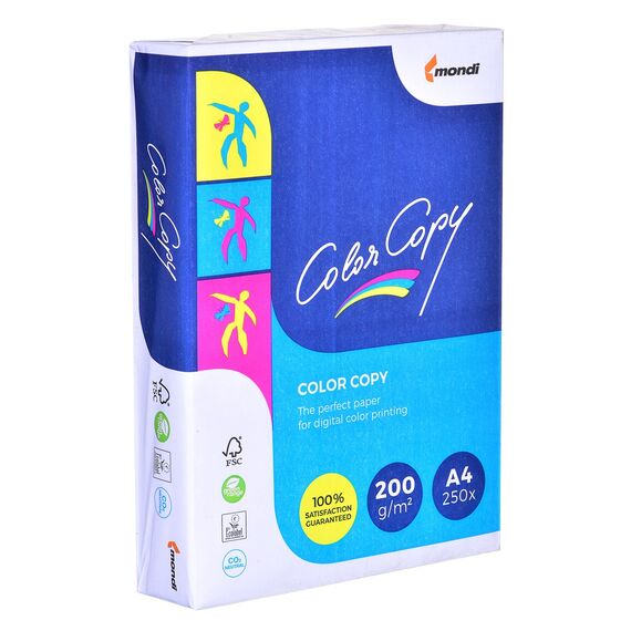 Paper copier office Mondi Color Copy 8687A20 (A4; 200g/m2; 250 sheets; white paper; satin) | Techbox
