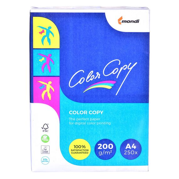 Paper copier office Mondi Color Copy 8687A20 (A4; 200g/m2; 250 sheets; white paper; satin) | Techbox