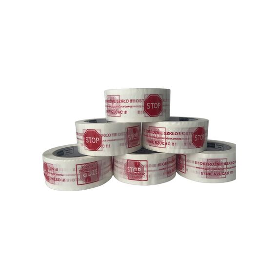 BSTech tape adhesive with print 48x100m "Careful glass" - Various Supplies - Office Supplies - Techbox