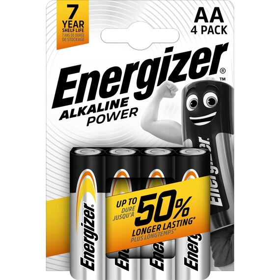 ENERGIZER BATTERY ALKALINE POWER AA LR6 BLISTER 4 PIECES | Techbox
