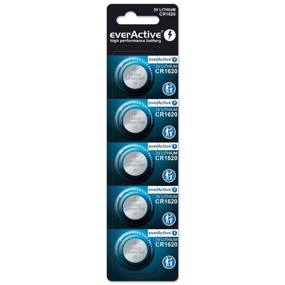 Lithium battery mini everActive CR1620 5 pcs. - Batteries & Chargers - Consumables - Techbox