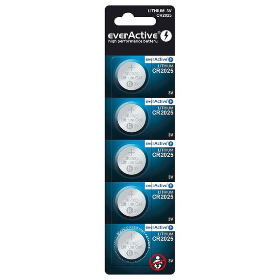 Lithium battery mini everActive CR2025 - blister 5 pcs. | Techbox