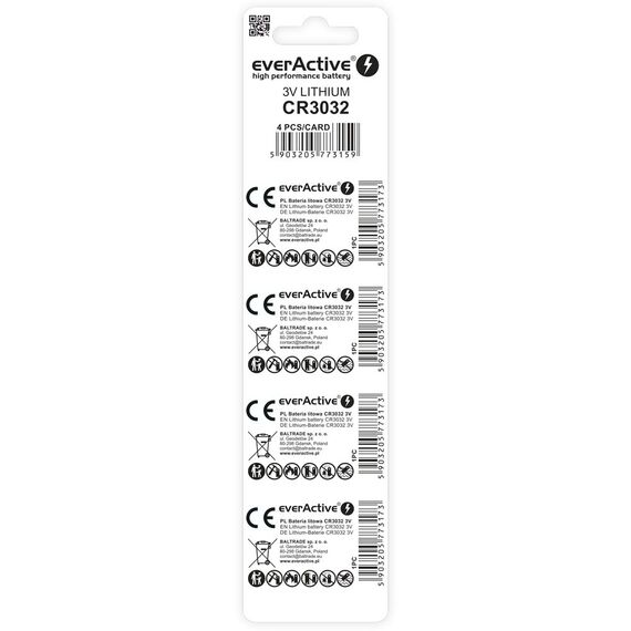 Lithium battery mini everActive CR3032 - blister 4 pcs. | Techbox