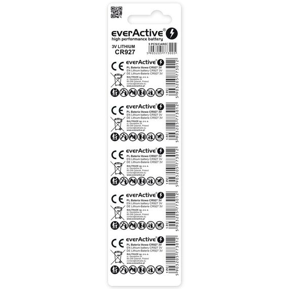 Lithium battery mini everActive CR927 - blister 5 pcs. - Batteries & Chargers - Consumables - Techbox