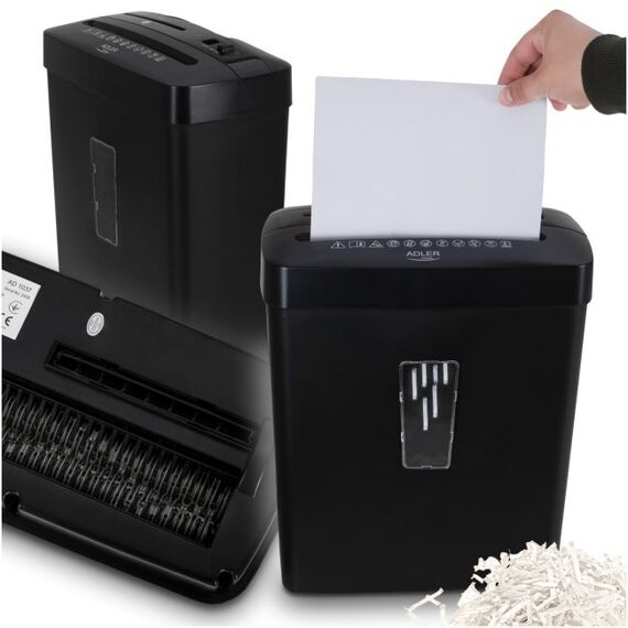 Adler AD 1037 Document Shredder Black - Office Machines - Office Supplies - Techbox