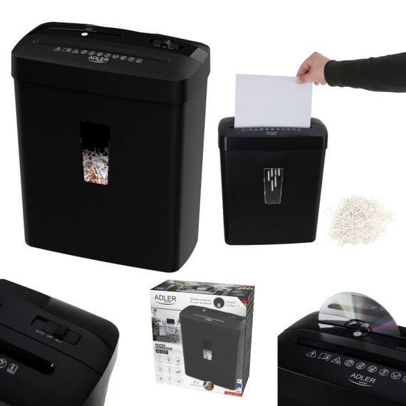 Adler AD 1037 Document Shredder Black - Office Machines - Office Supplies - Techbox