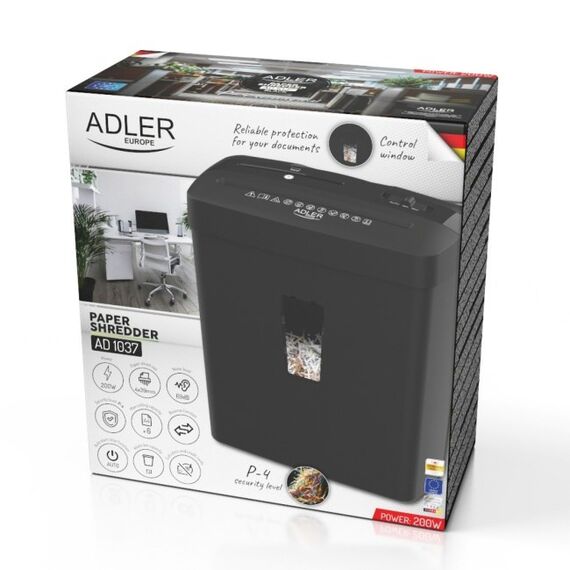 Adler AD 1037 Document Shredder Black - Office Machines - Office Supplies - Techbox