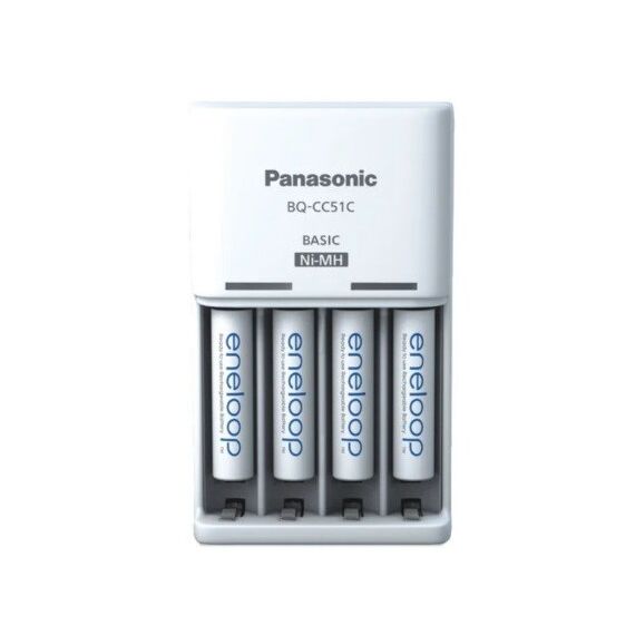 Battery charger PANASONIC Eneloop Basic BQ-CC51 + 4x AAA 800 mAh (K-KJ51MCD04E) | Techbox