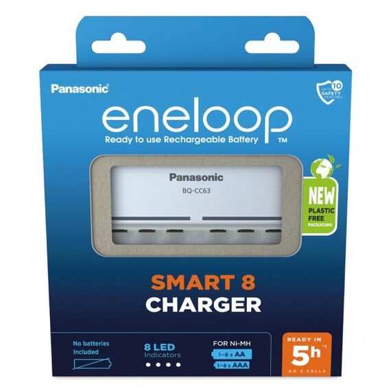 Battery charger PANASONIC Eneloop Smart 8 BQ-CC63 (BQ-CC63E ERP) - Batteries & Chargers - Consumables - Techbox