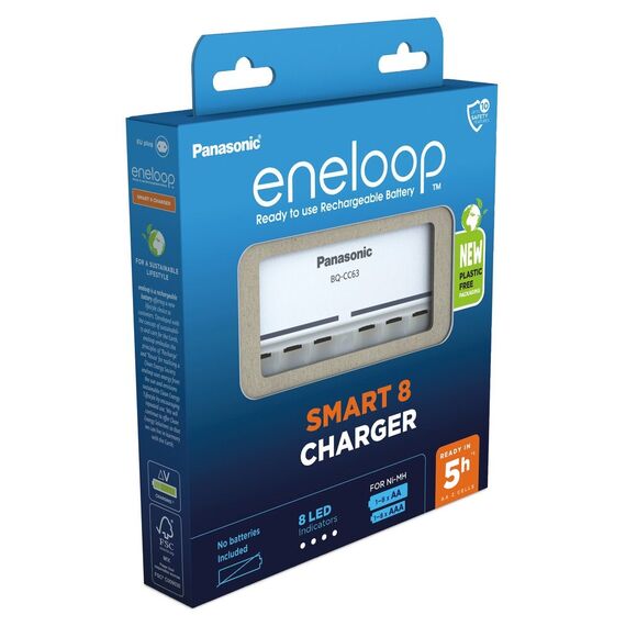 Battery charger PANASONIC Eneloop Smart 8 BQ-CC63 (BQ-CC63E ERP) - Batteries & Chargers - Consumables - Techbox