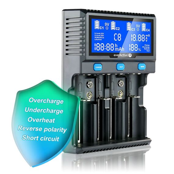 Charger for cylindrical Li-ion and Ni-MH batteries everActive UC-4200 - Batteries & Chargers - Consumables - Techbox