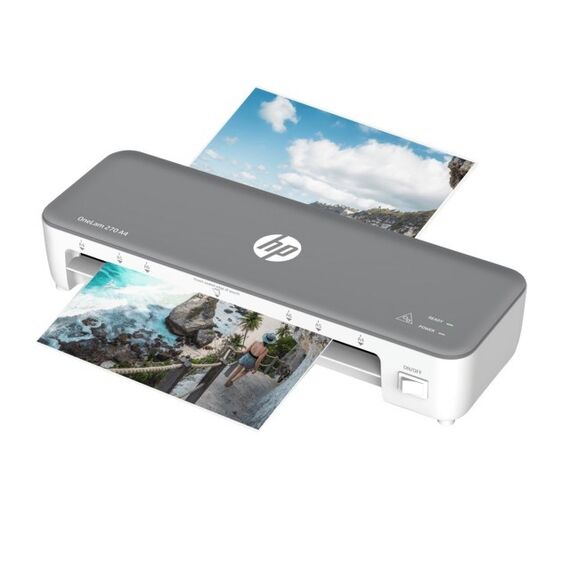 HP OneLam 270 laminator, A4, Hot, 5 pouches: A4/80 mic, grey | Techbox