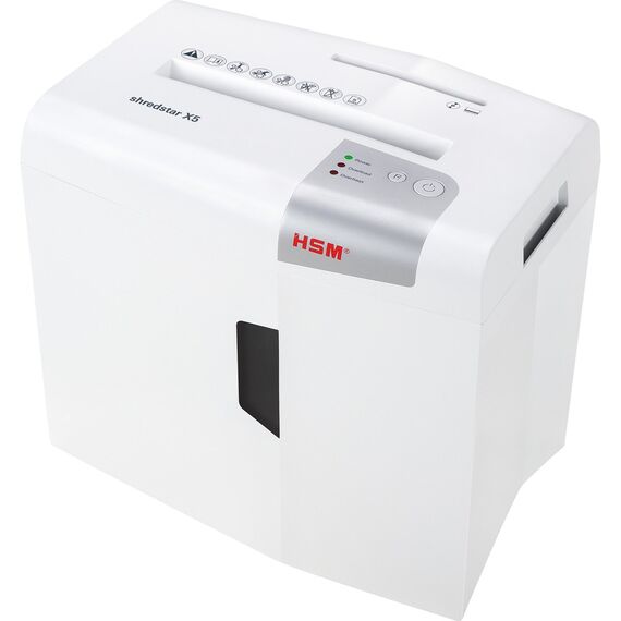HSM X5 paper shredder Particle-cut shredding 58 dB 22 cm Silver, White - Office Machines - Office Supplies - Techbox